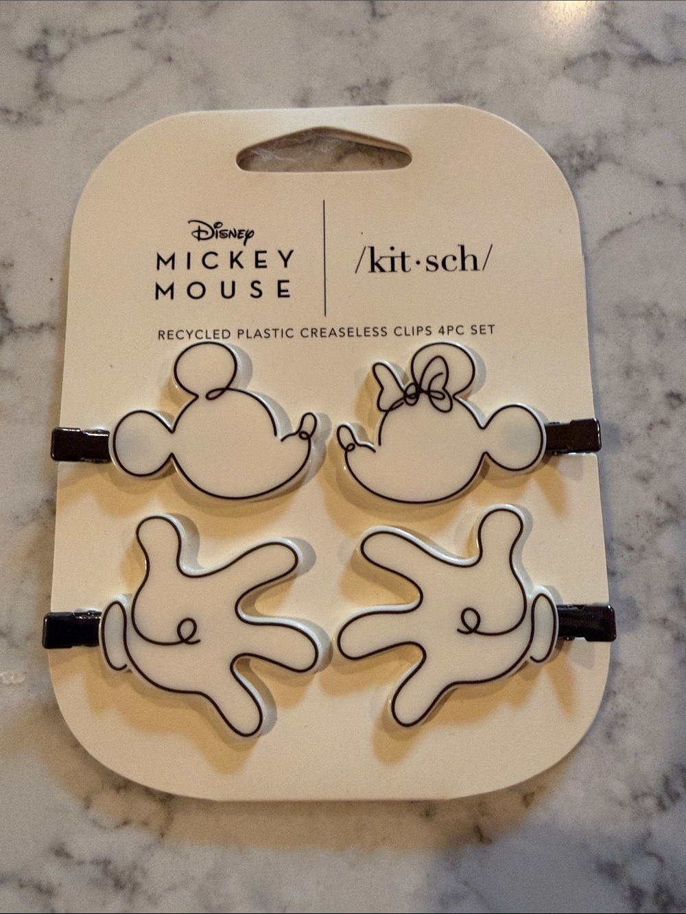 Kitsch & Mickey and Minnie Creaseless Clips 4pc Set
